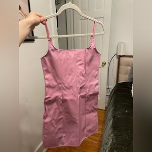 PrettyLittleThing pink latex dress